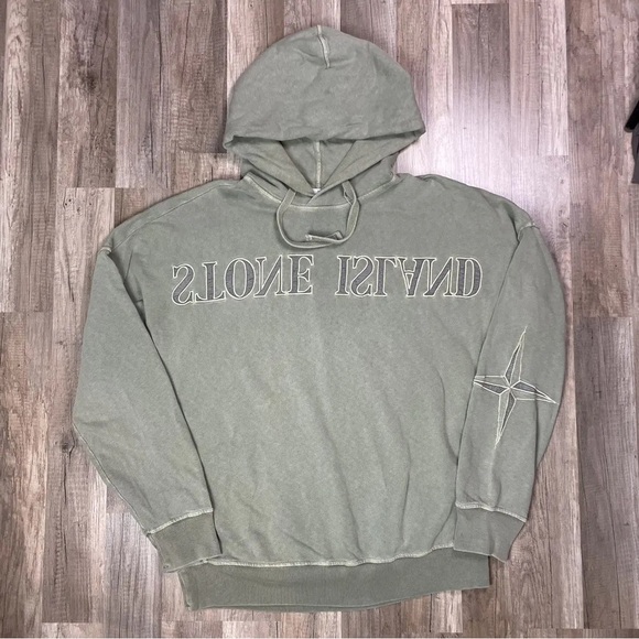 Stone Island Gray Reverse Embroidered Oversized Hoodie XL - Picture 1 of 9